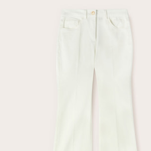 Motivi - Pantalones kick flare en drill - Blanco