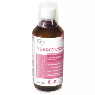 Ineldea Santé Naturelle - Veinocell 500- Confort circulatoire -Sans gluten – Sans allergène – Sans OGM – Sans aspartame - Cure de 15 j - Flacon de 500 ml avec bouchon doseur