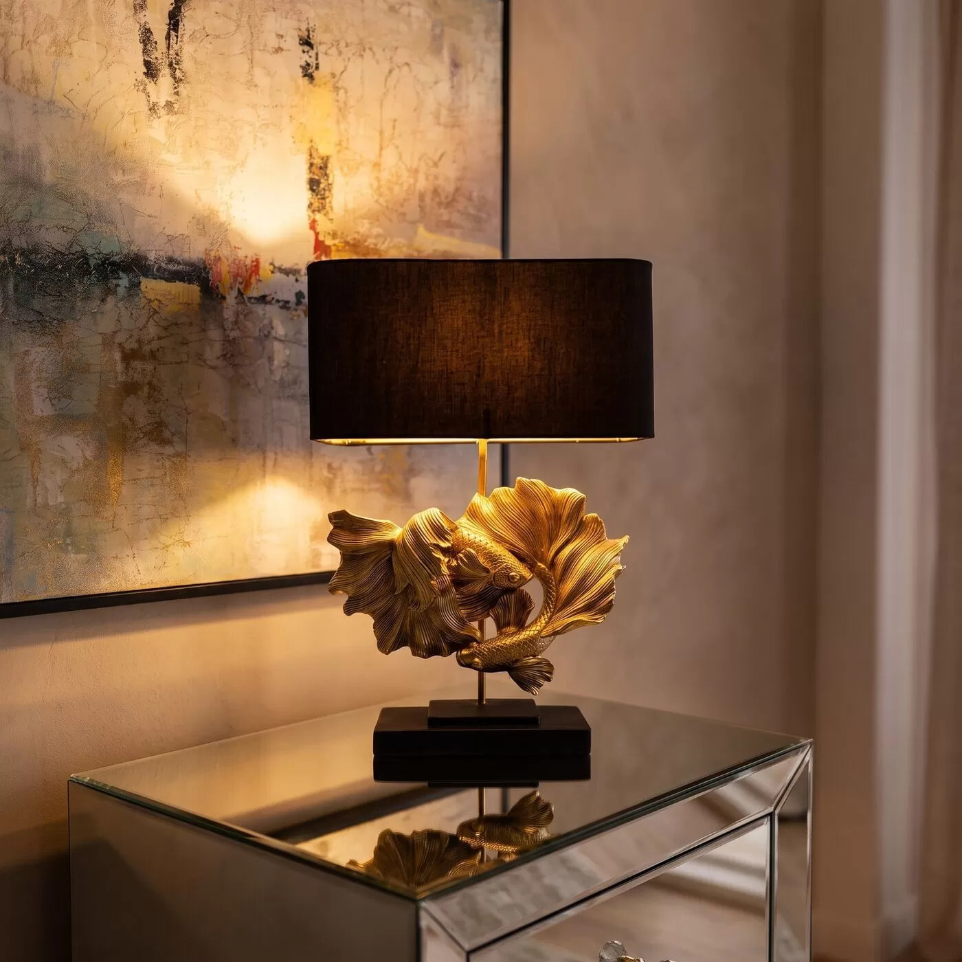 Lampe poissons combattants dorés Kare Design