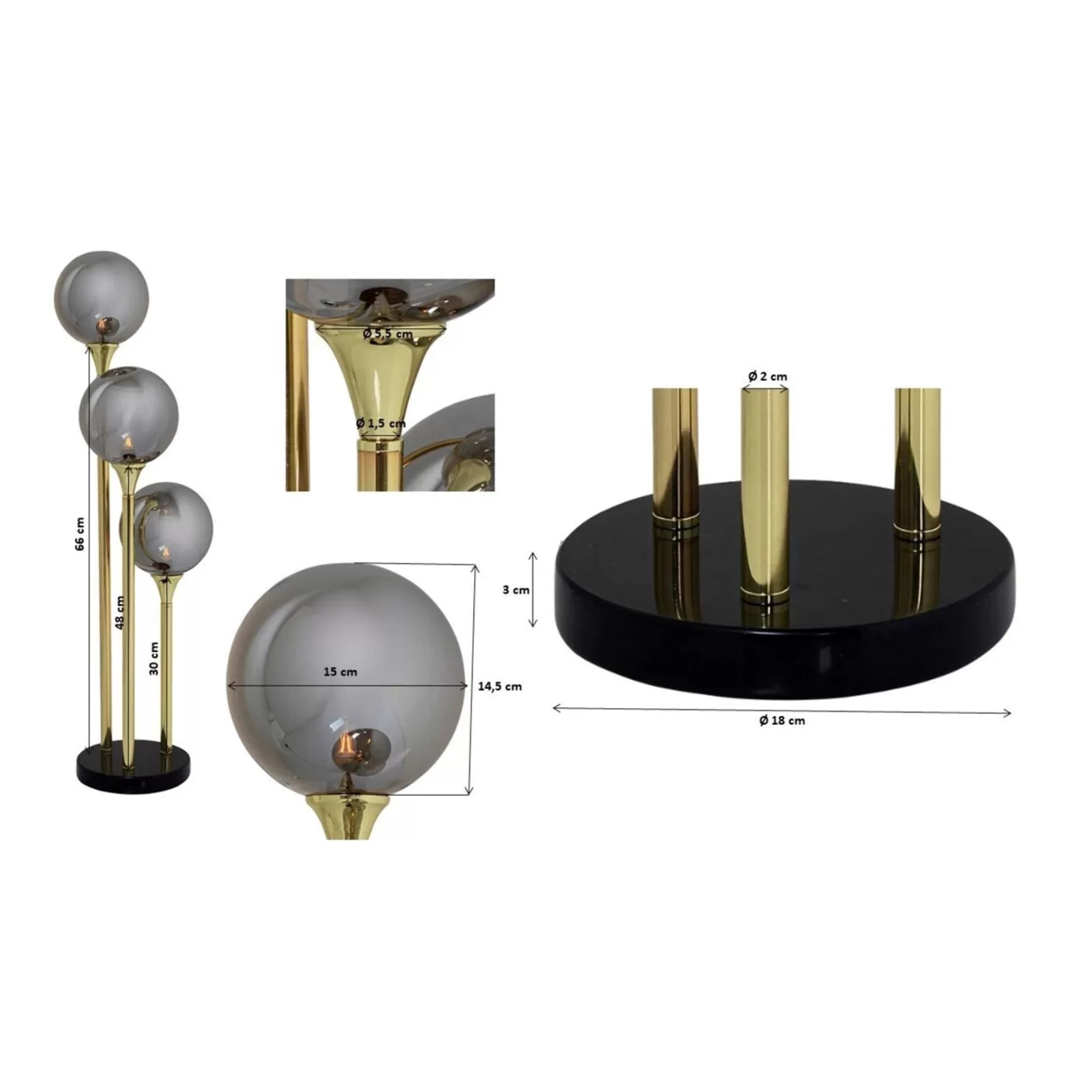 Lampadaire Al Capone 83cm noir Kare Design