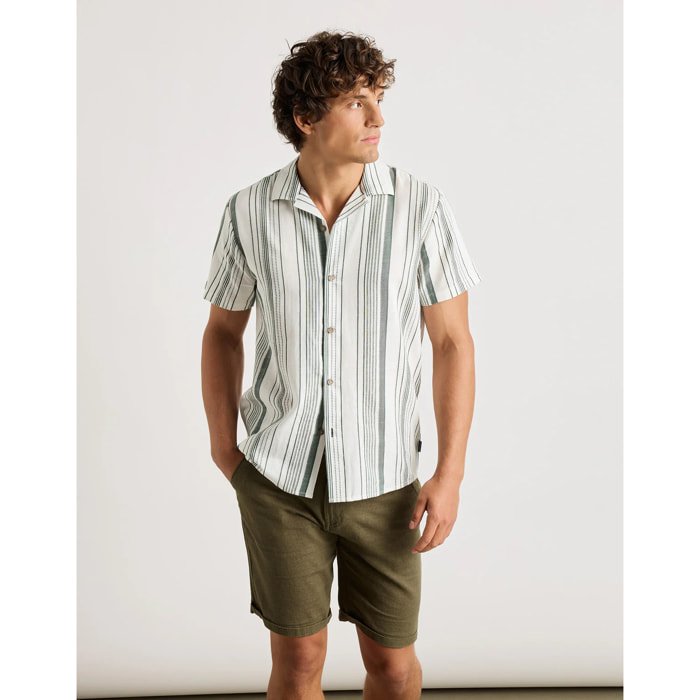 Camisa Manga Corta Rayas Algodón - Linin