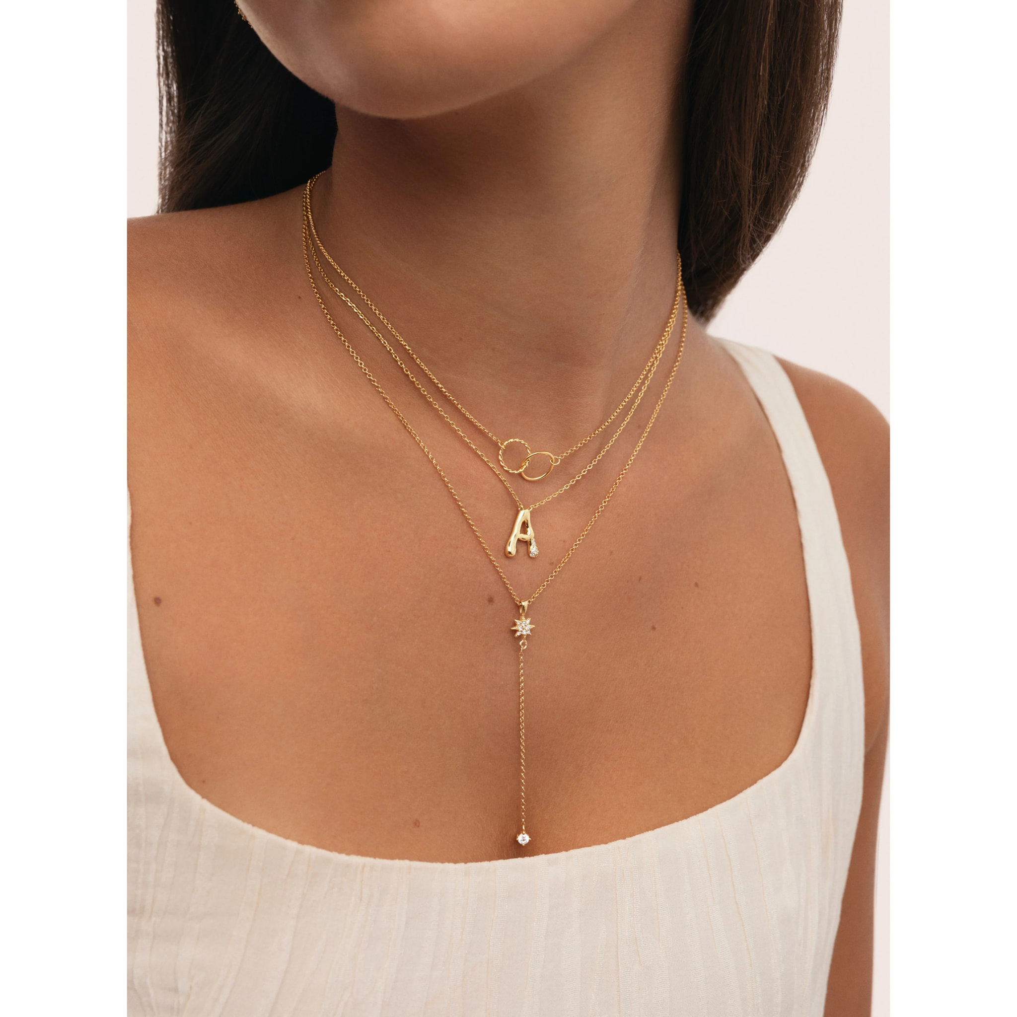 Collar Circles Twist Baño Oro