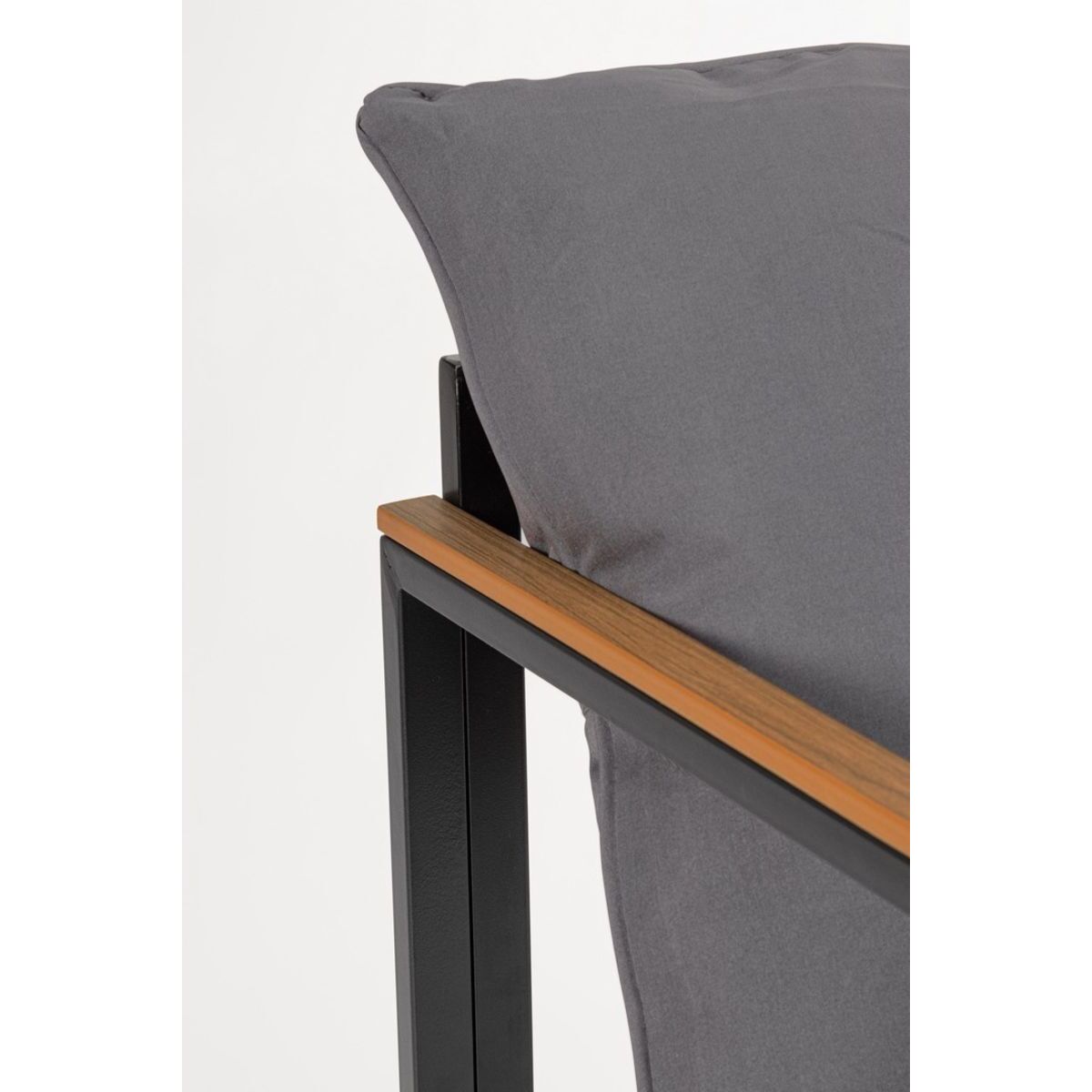 Set salotto ILDA con 1 divano, 2 poltrone e 1 tavolino in acciaio antracite e polywood