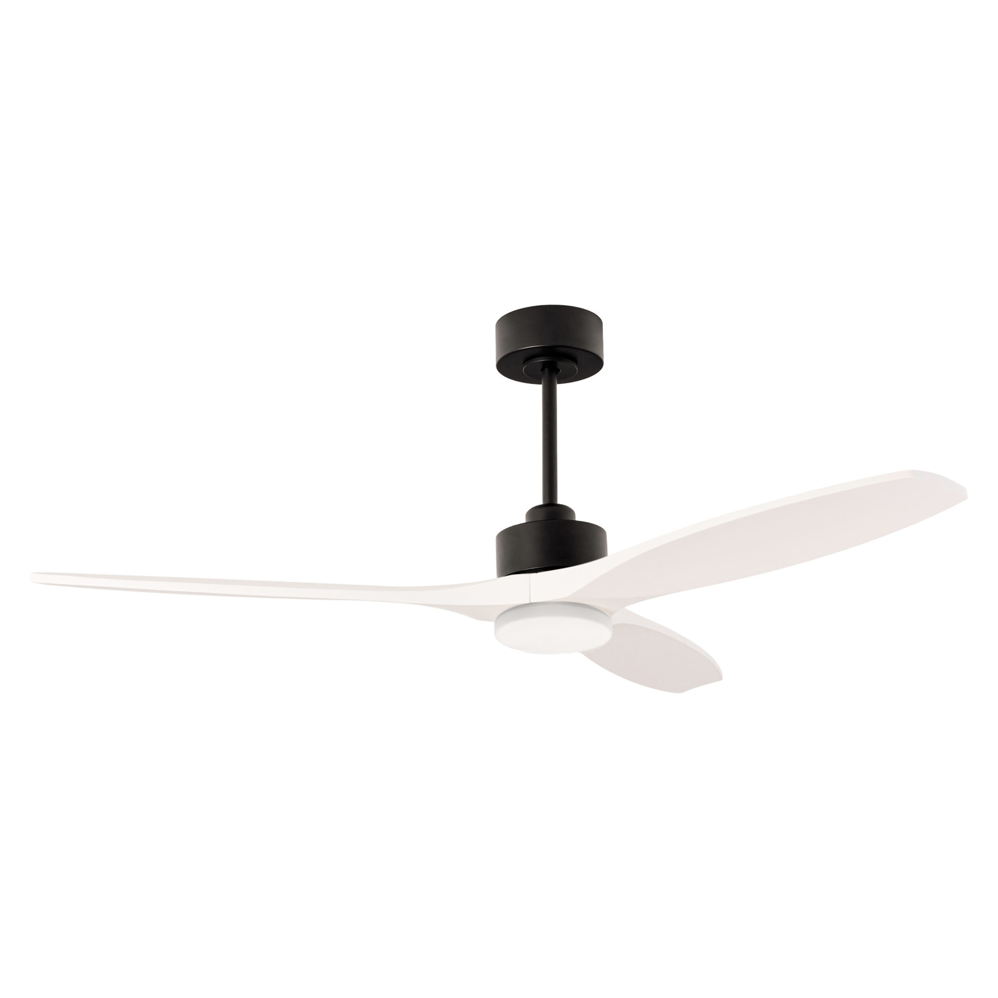 Forlight - Ventilador Stem Evo ø1320mm Acero, Cristal Negro palas Blancas, Arenado