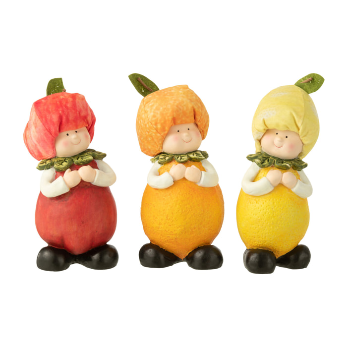 J-Line Enfant Citron/Orange/Pomme - polyrésine - large - 3 pièces