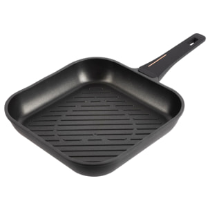 Juego de 2 Sartenes Ø20Ø24cm + Sartén Grill 28x28cm + Wok Ø30cm en aluminio fundido color Negro Copper Bergner