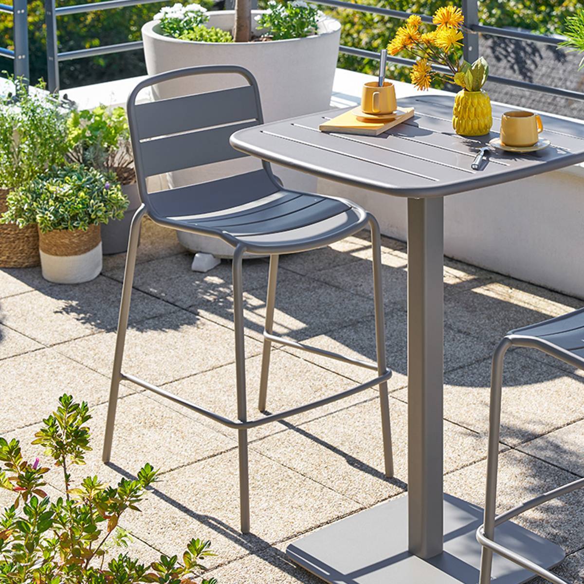 Chaise haute de jardin Alegoria empilable café