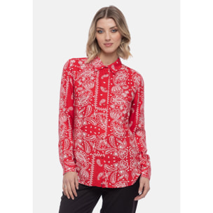 Camomilla - Camicia ALESSIA-G in Viscosa, rosso-bianco (48)