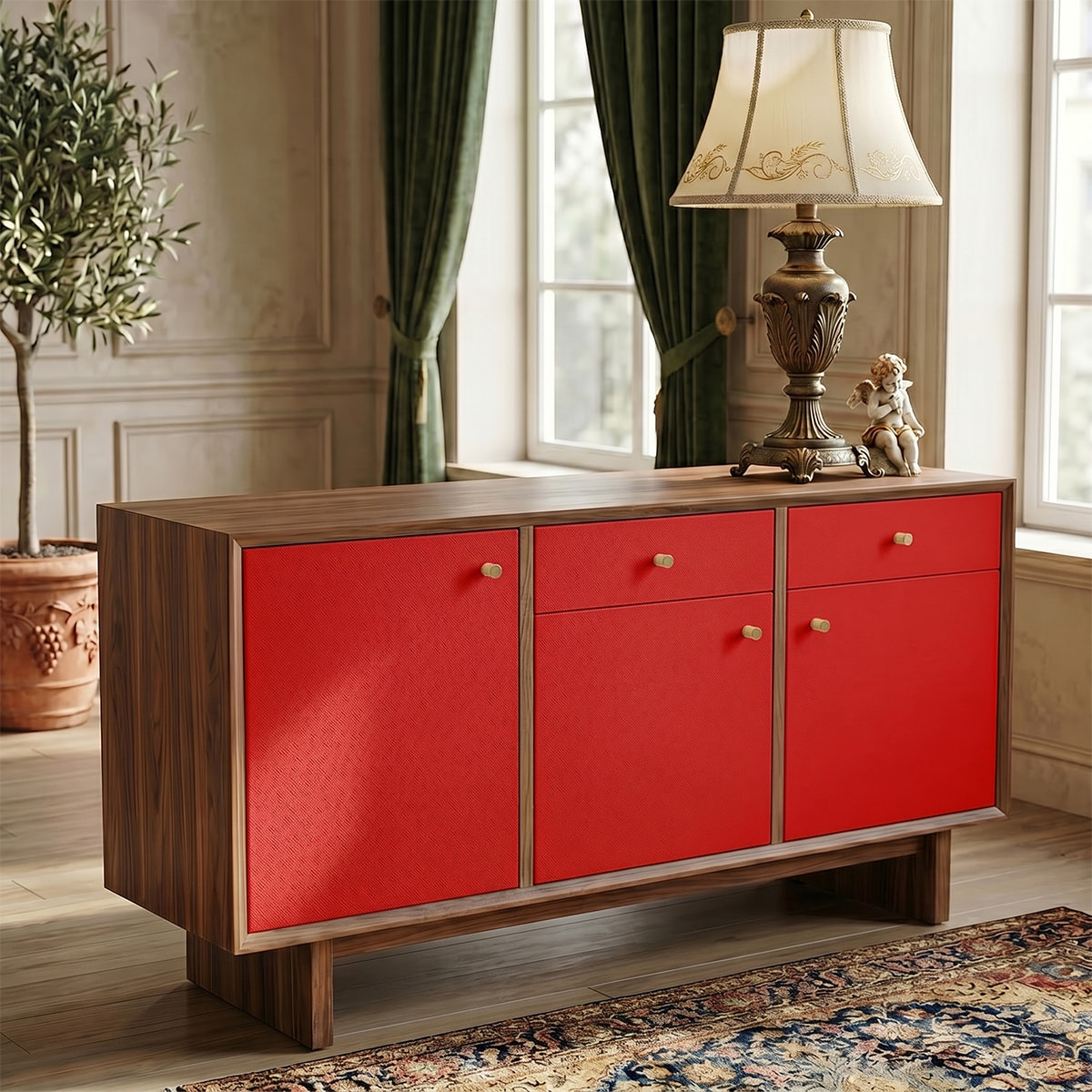 Rouleau adhésif décoratif Vinyle au Mètre - Rouge tomate - Sticker Lavable Imperméable Mur Cuisine Meubles