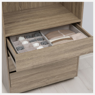 Rangement tiroir "Groomy" 16 compartiments beige 31x31cm