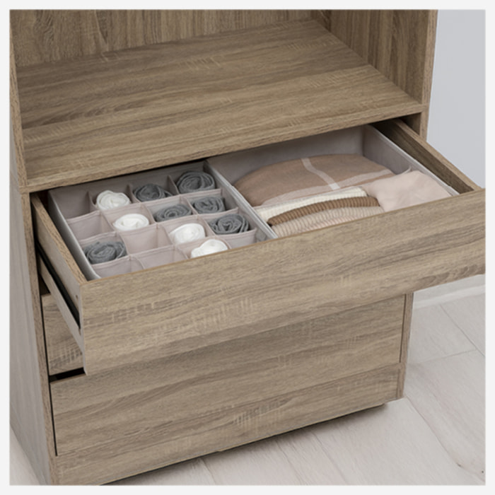 Rangement tiroir "Groomy" 16 compartiments beige 31x31cm