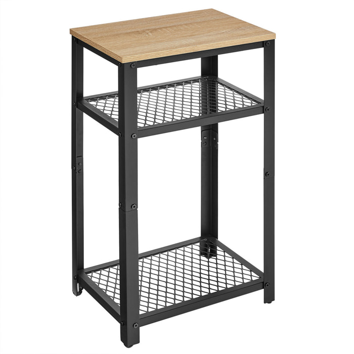 Tavolino sidetable industrial Sonoma in metallo e legno