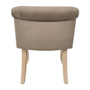 Fauteuil Eleonor Velours Taupe