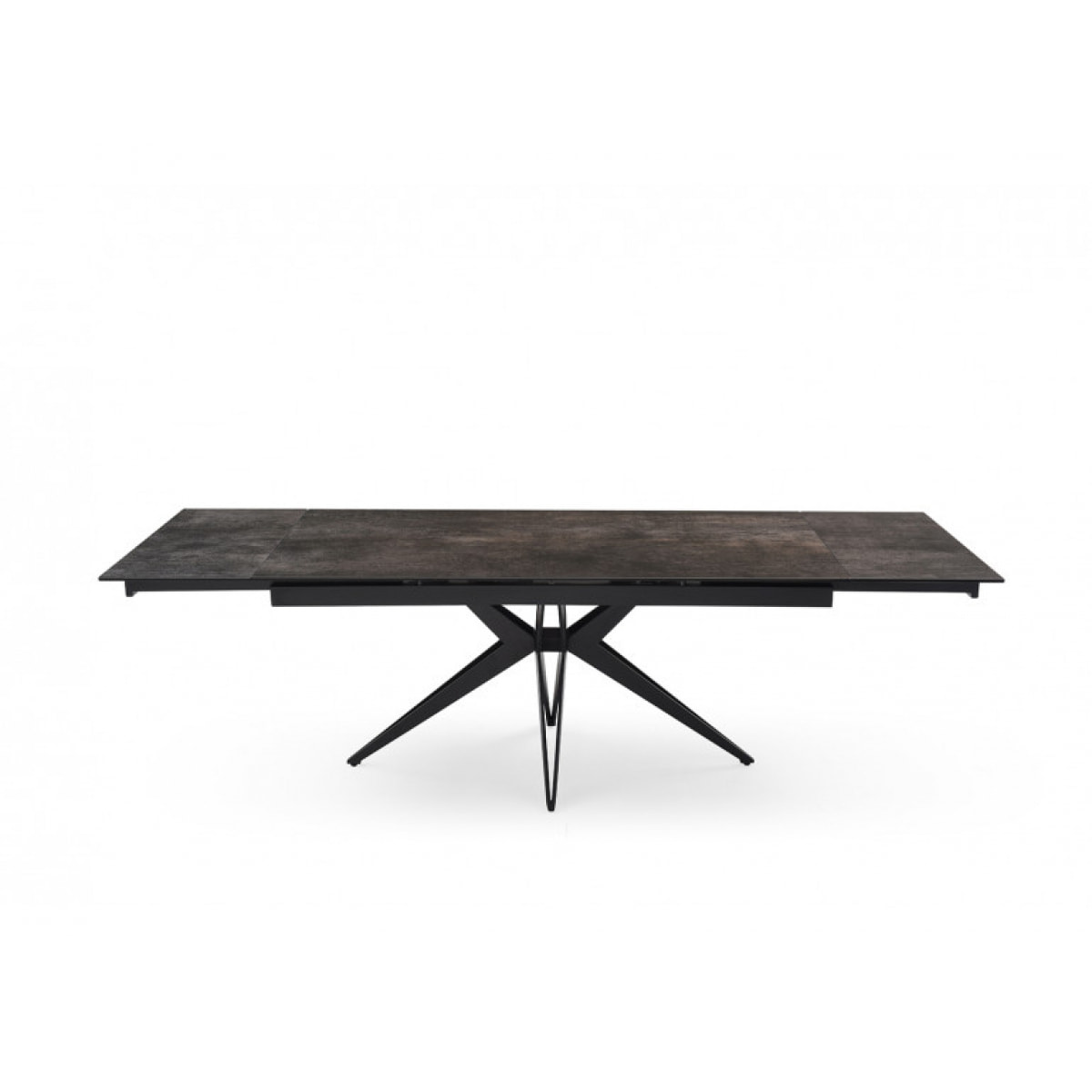 Table extensible en céramique finition iron L160/240cm - 9 piètements - UNIK