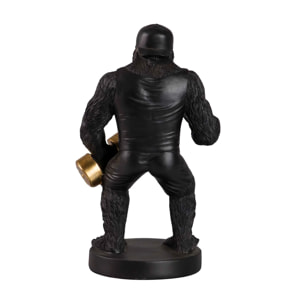 Figura Kingkong Pesas Resina Negra 16x13x27 Cm