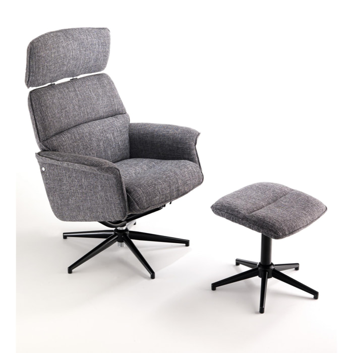 Tomasucci fauteuil pivotant confort avec ottoman CLARA S&P Multicolore