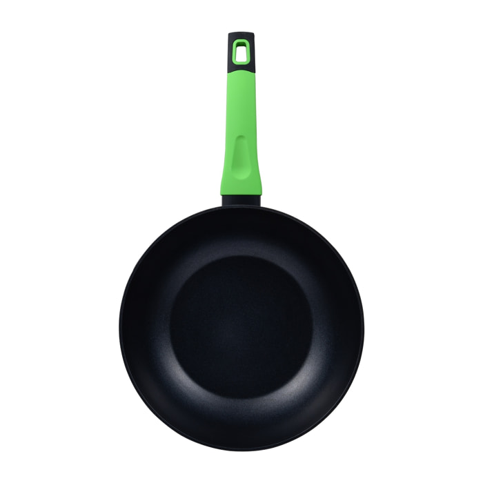 Sartén wok san ignacio vitoria de aluminio forjado en color negro apta para induccion ø28 x 5,4 cm