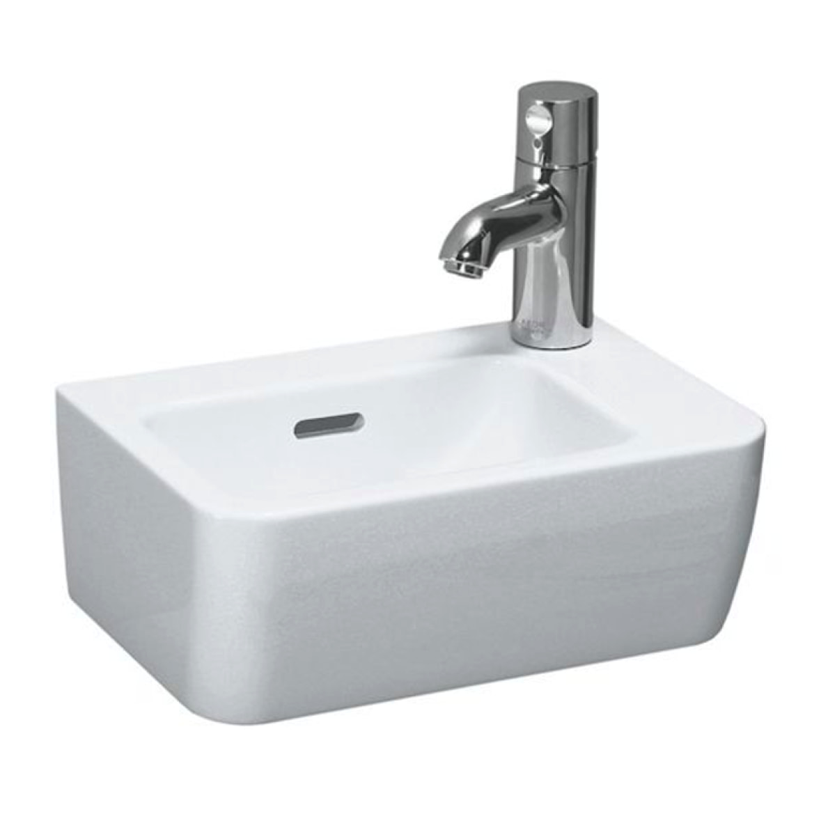 Ensemble Pro Lave-mains 36x25 cm, Blanc + Siphon Alca en métal Chromé (H8169550001061-SET)