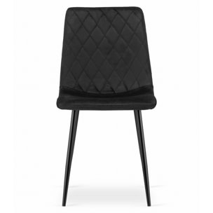 Sedia Turin in velluto nero con gambe in metallo