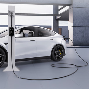 Caricabatterie G01 per auto elettrica Tipo 2, EV e PHEV, con 32A e 7KW. APP di controllo e Schermo LCD.