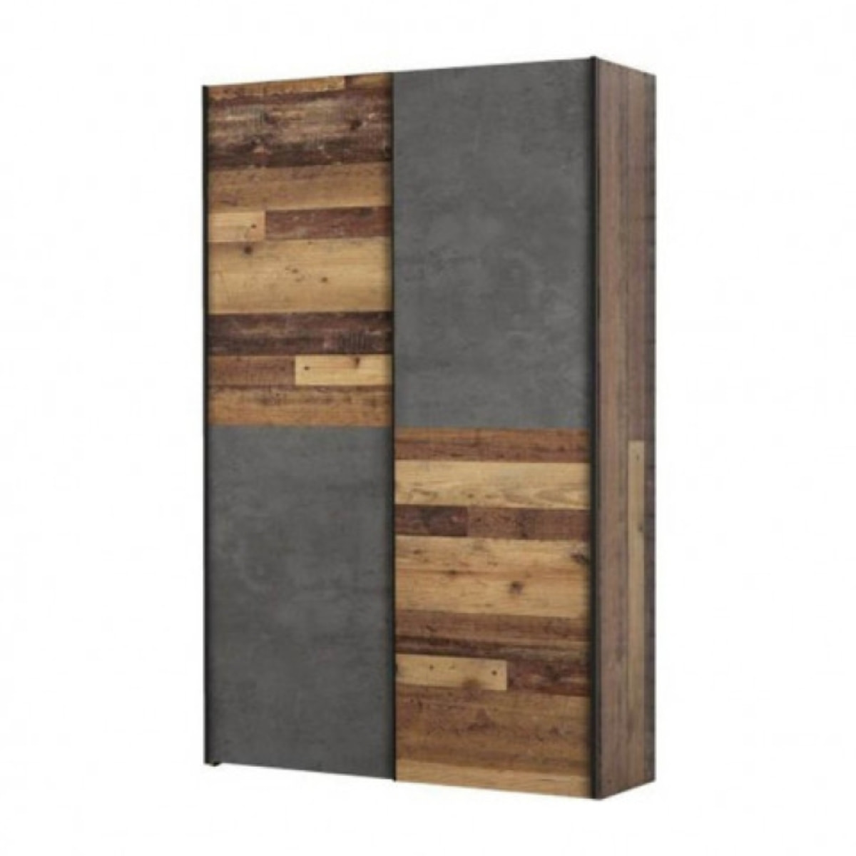 Armoire 2 portes coulissantes 6 tablettes en bois - SMART