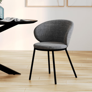 Chaise en tissu gris - Angèle