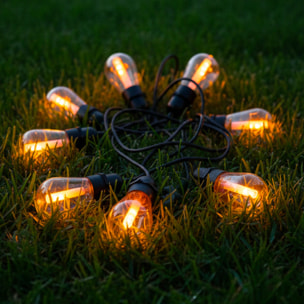 Guirlande solaire FLAME 10 LED flamme 8M