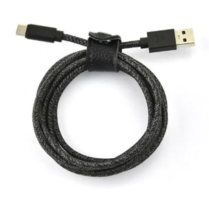 Câble USB C ADEQWAT vers USB 2M tressé Noir compatible iPhone 17 16 15 Pro Max et Samsung Galaxy S25 S24 Ultra