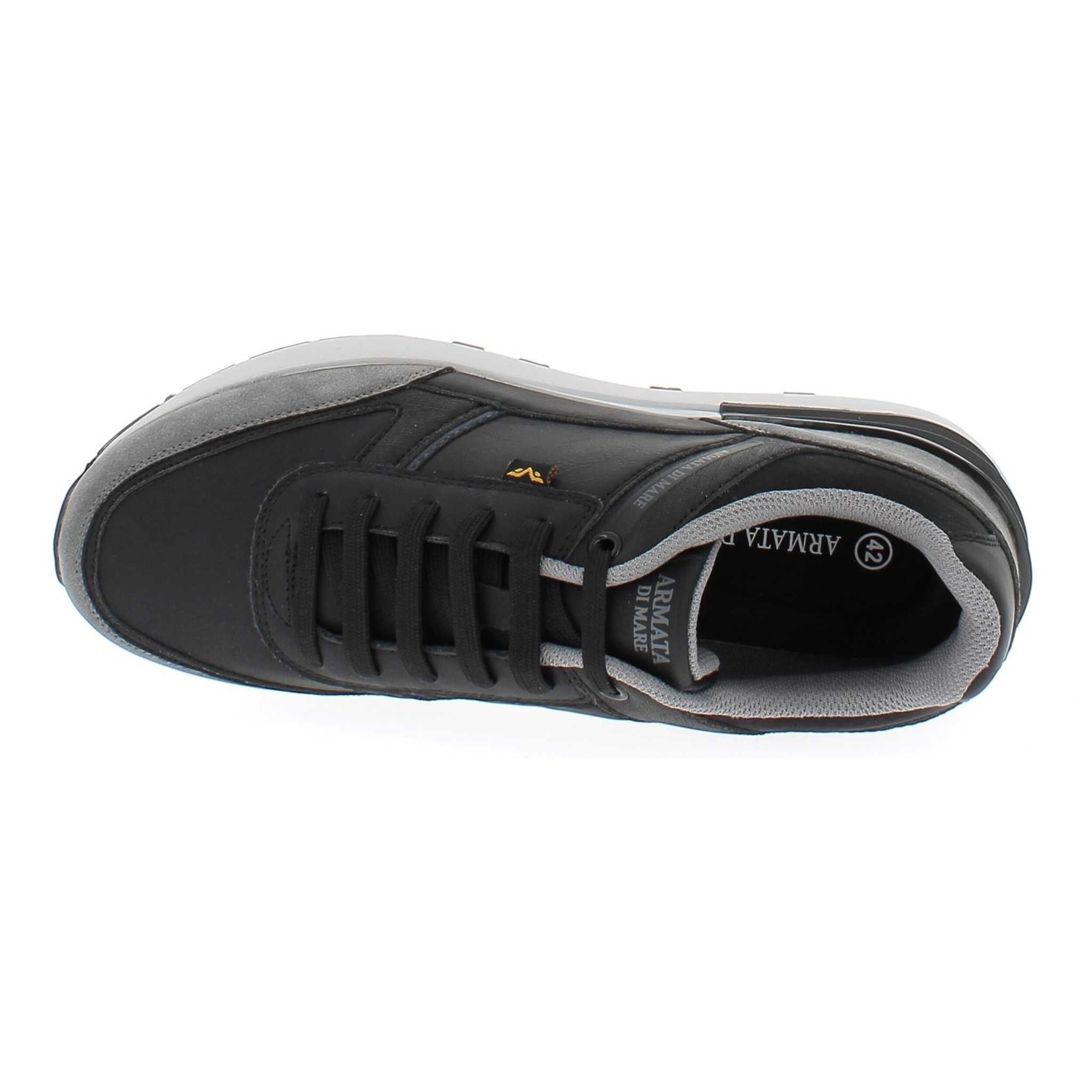 Armata di Mare Scarpe Uomo Sneakers Casual Stringate con Soletta Rimovibile in Memory Foam AMU 2D801 Black Grey