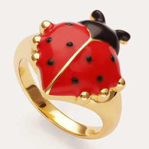 Anillo Mariquita Baño Oro