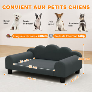 Canapé chien lit pour chien chat design contemporain coquillage dim. 66L x 42l x 28,5H cm gris
