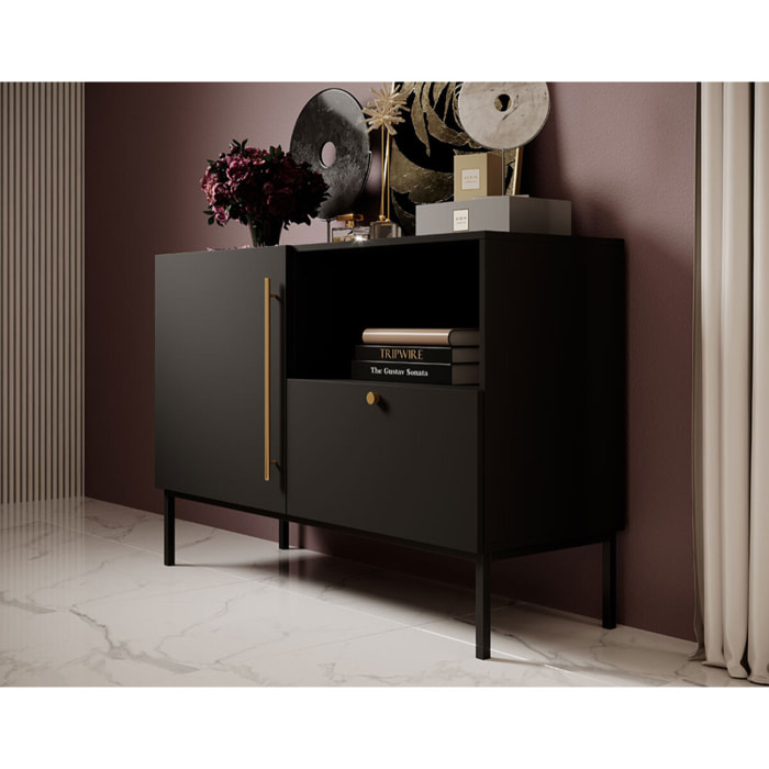 Felicia - buffet bas - noir - 120 cm - Noir