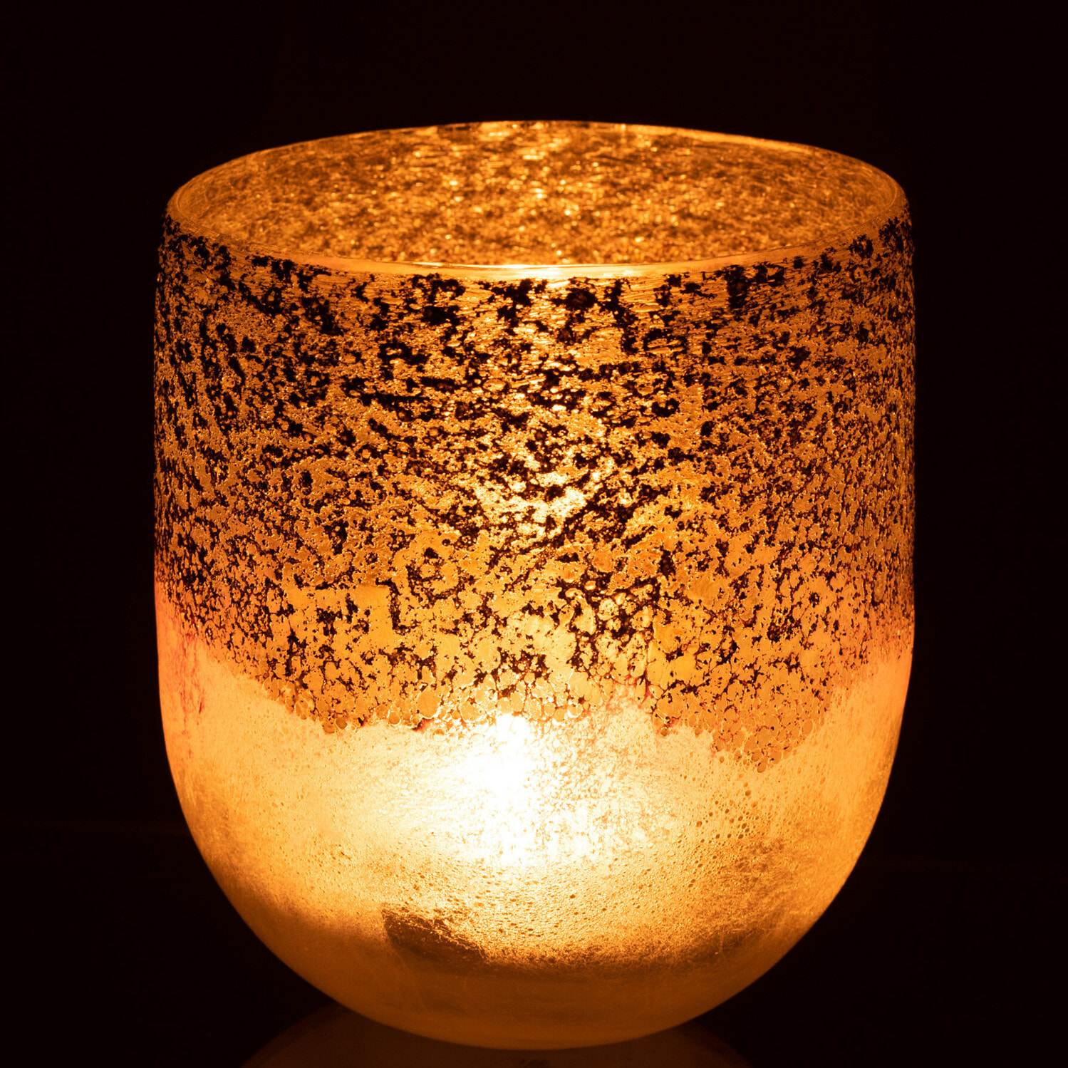 J-Line photophore Milano - verre - gris/rose - large