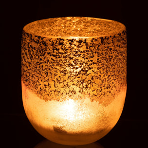 J-Line photophore Milano - verre - gris/rose - large