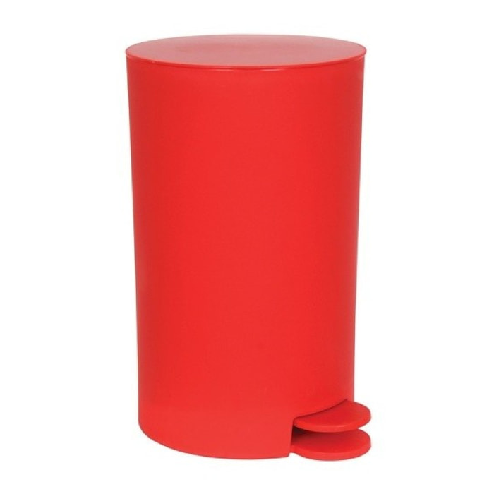 Poubelle à  pédale OSAKI 3L Rouge mat MSV