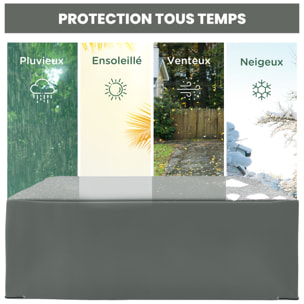 Housse de meubles de jardin imperméable tissu Oxford 600D gris