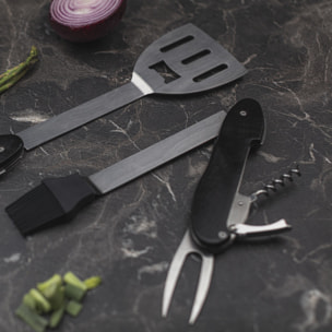 Set multiusos 5 en 1 para barbacoa en color negro bergner colección in black