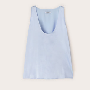 Motivi - Top de raso de hombro ancho - Light - blue