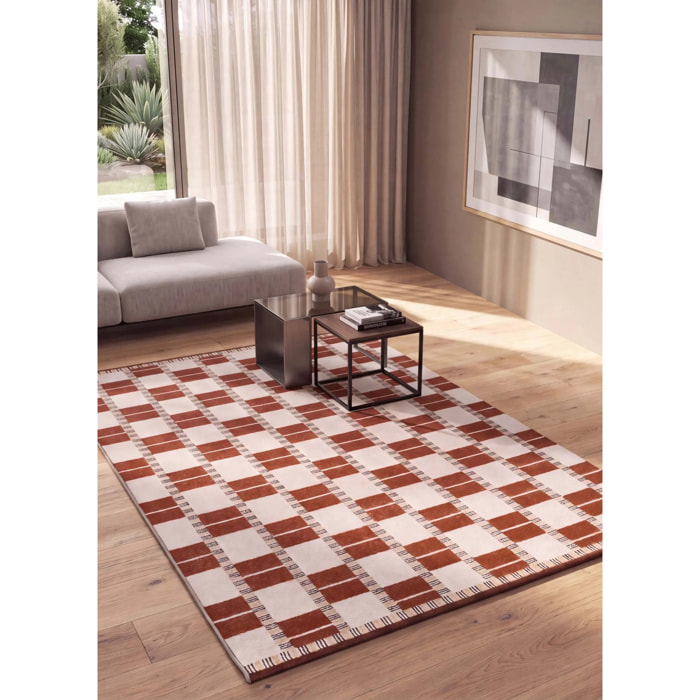 ASTRA Alfombra geométrica de pelo corto caldera, varias medidas disponibles.