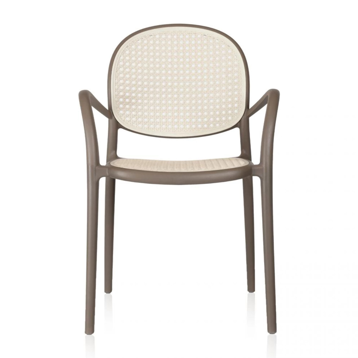 Pack 4 sillas de exterior Klux Arm Taupé - rattan