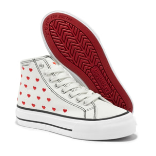 Zapatillas Altas de Mujer One Way Love Heart / White Special Edition D.Franklin