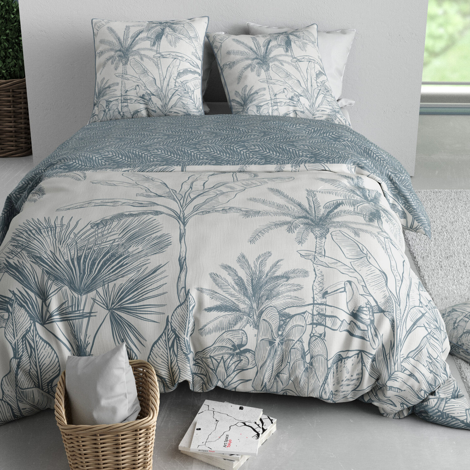 Parure housse de couette 3pcs 100% coton 57 fils sierra