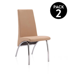 Pack 2 sillas de comedor Lise Tex Beige