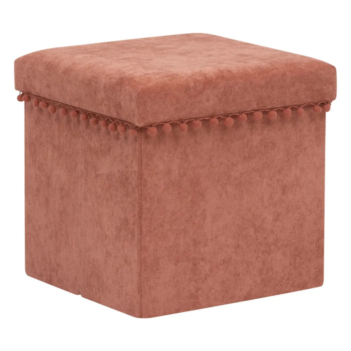 Pouf pliant "Mémo" 40x38cm rose terracotta