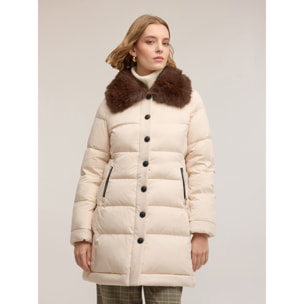 Motivi - Plumífero largo con cuello alto - Blanco