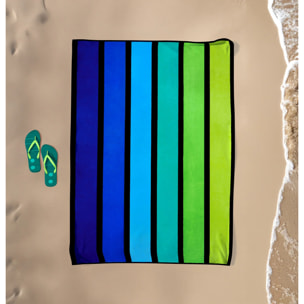 Serviette de plage éponge velours Jacquard - Happy Men - 140x180cm - 400g/m²