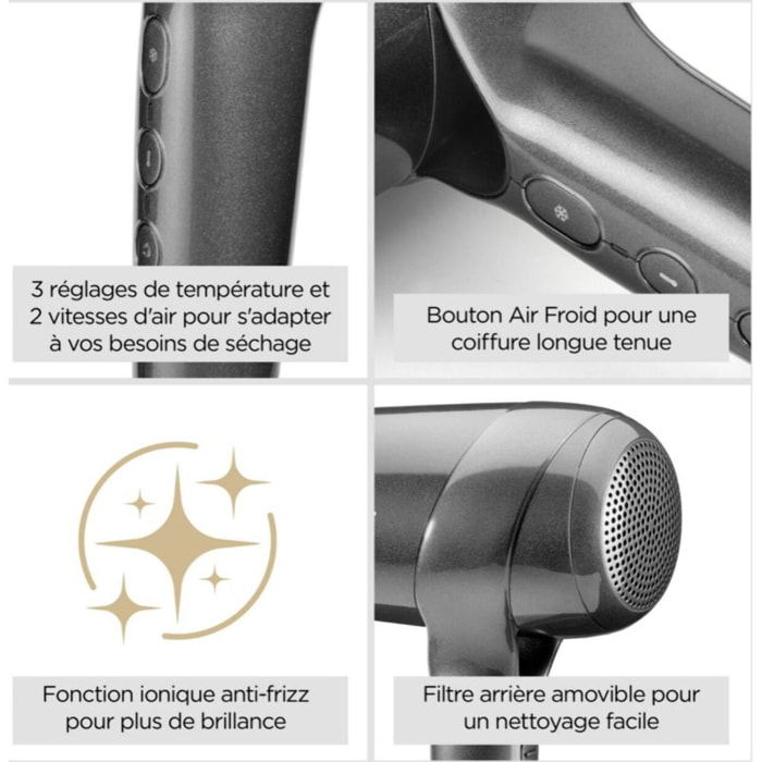 Sèche cheveux BABYLISS Titanium Shine 1600