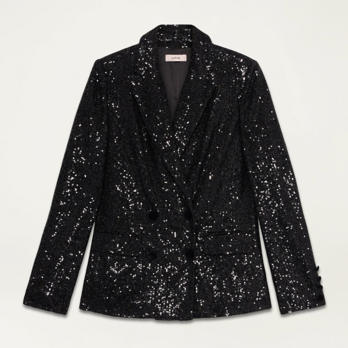 Oltre - Blazer doppiopetto in paillettes - Nero