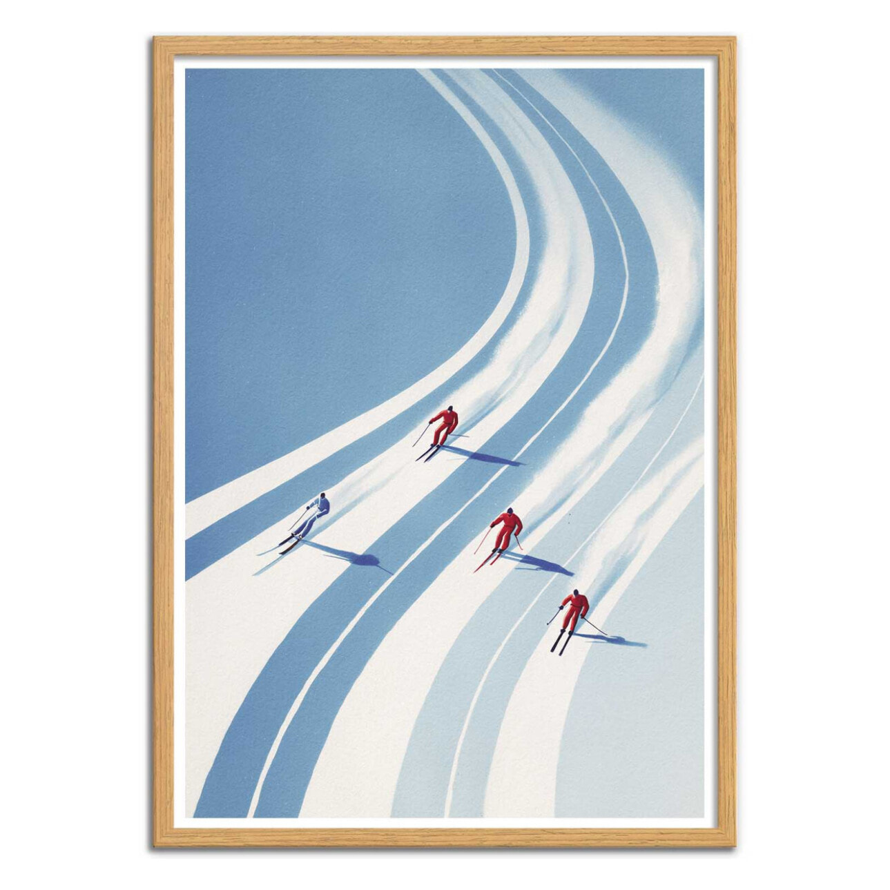 Affiche - Four Skiers - Andreas Magnusson