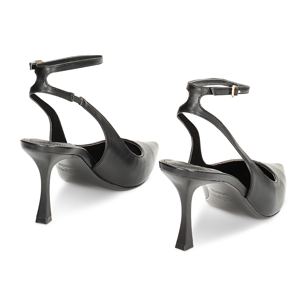 Décolleté slingback nere, tacco 8 cm